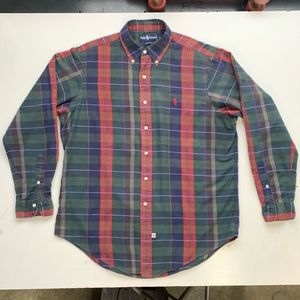 - Vintage 90s Polo by Ralph Lauren cotton plaid button up shirt, used good…